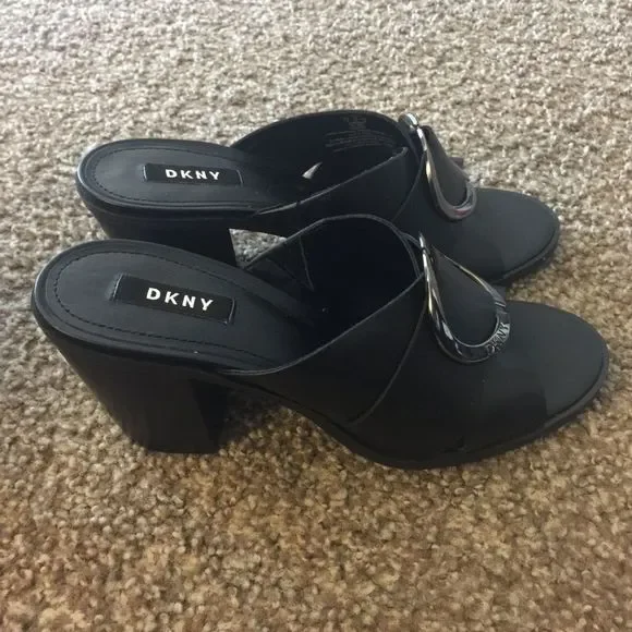 DKNY Block Heel Sandals, Size 7.5, Black - Picture 8 of 11